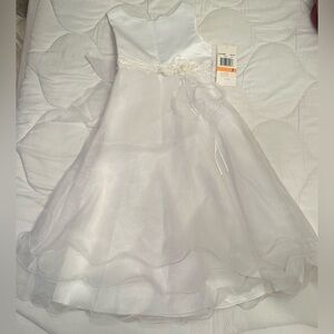 Rare Editions White Flower Girl Dress